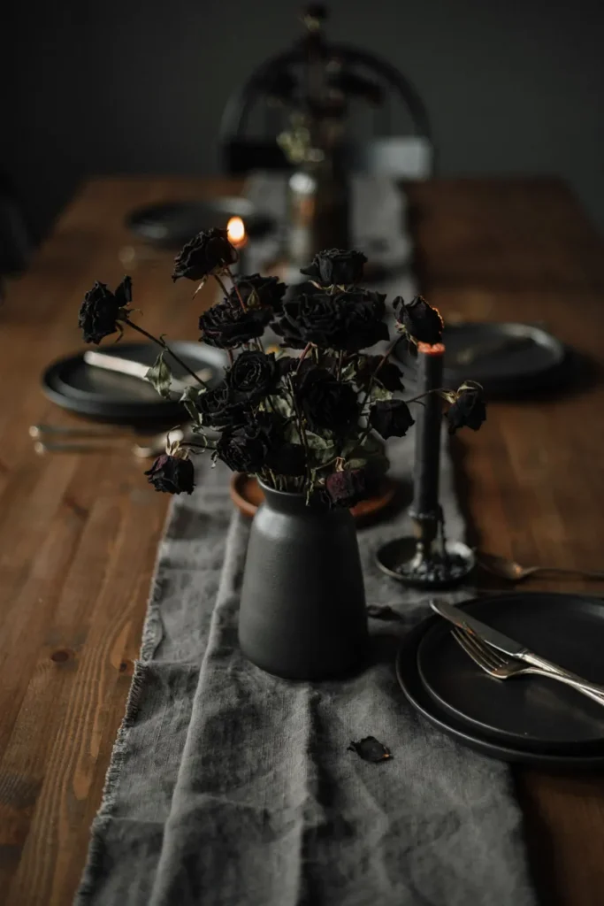 Black Vase Floral Arrangement