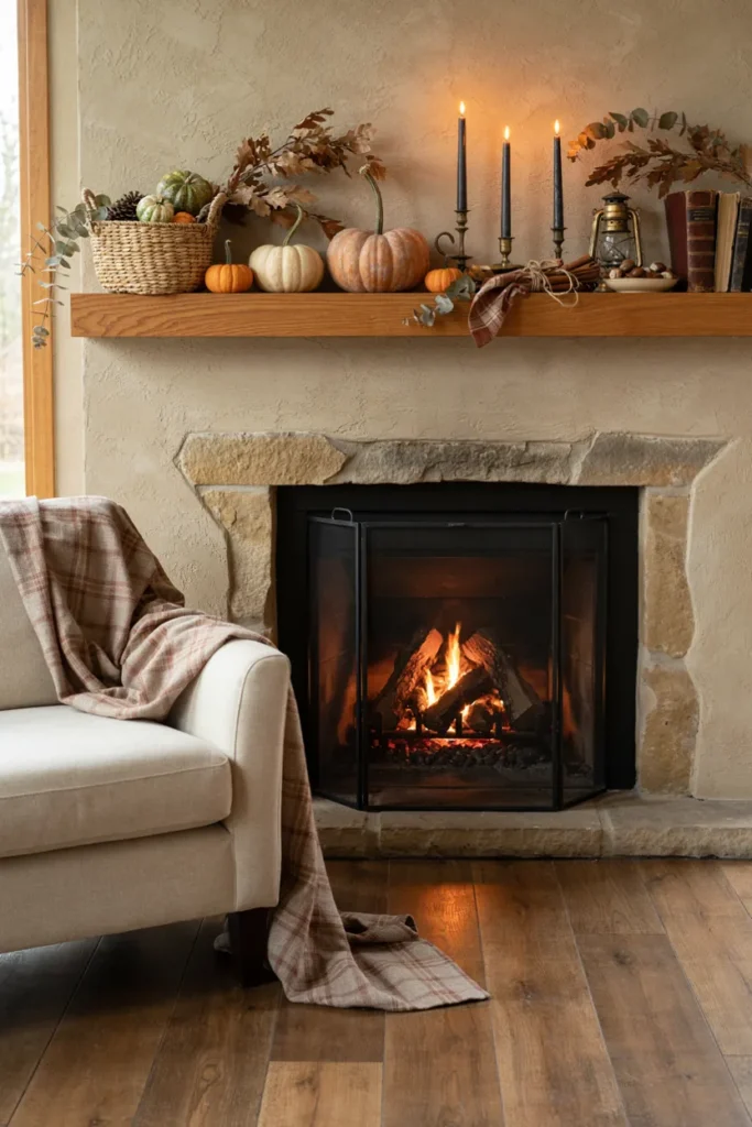 Cozy Plaid Mantel