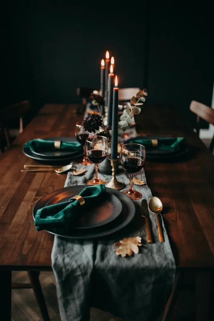 Deep Emerald Velvet Accents