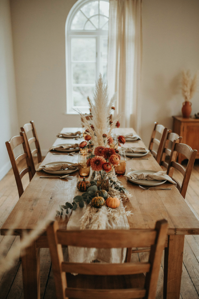 Dried Floral Runner Display