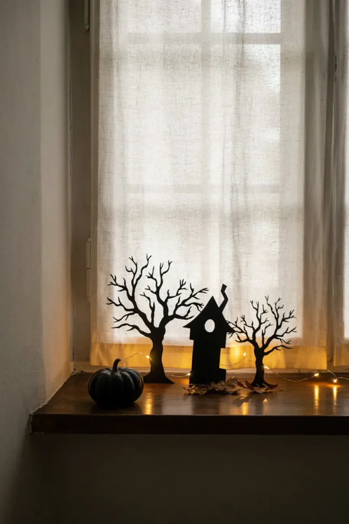 Haunted House Silhouette Decor.