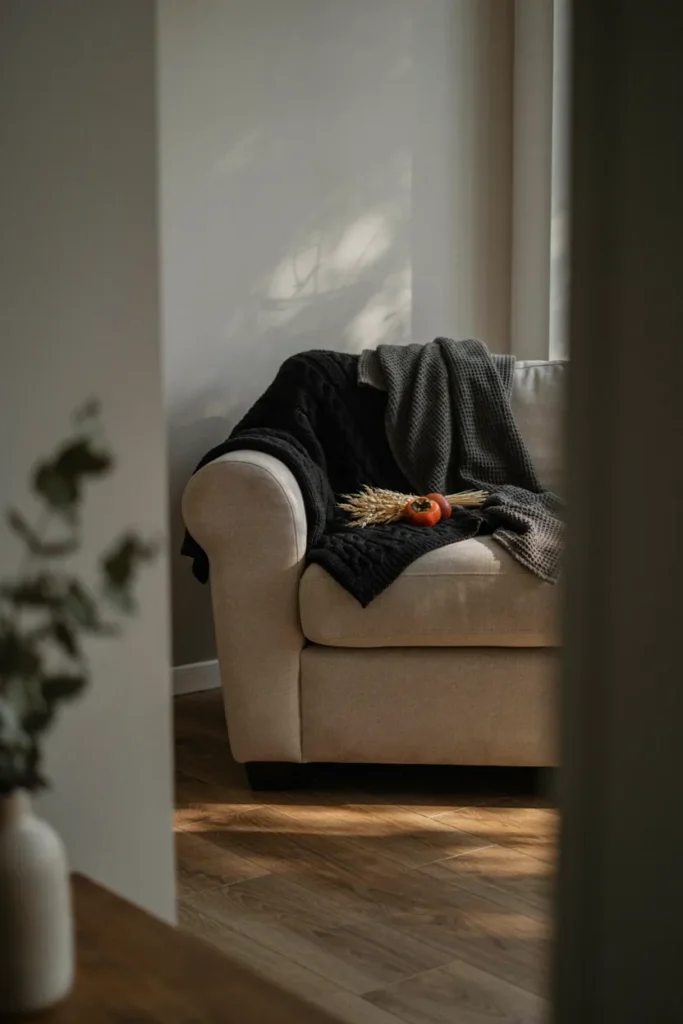 Layered Black Throw Blankets