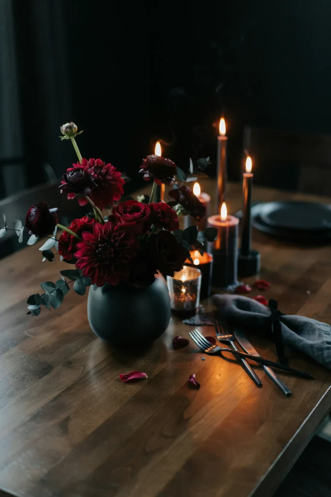 Moody Dark Floral Accents