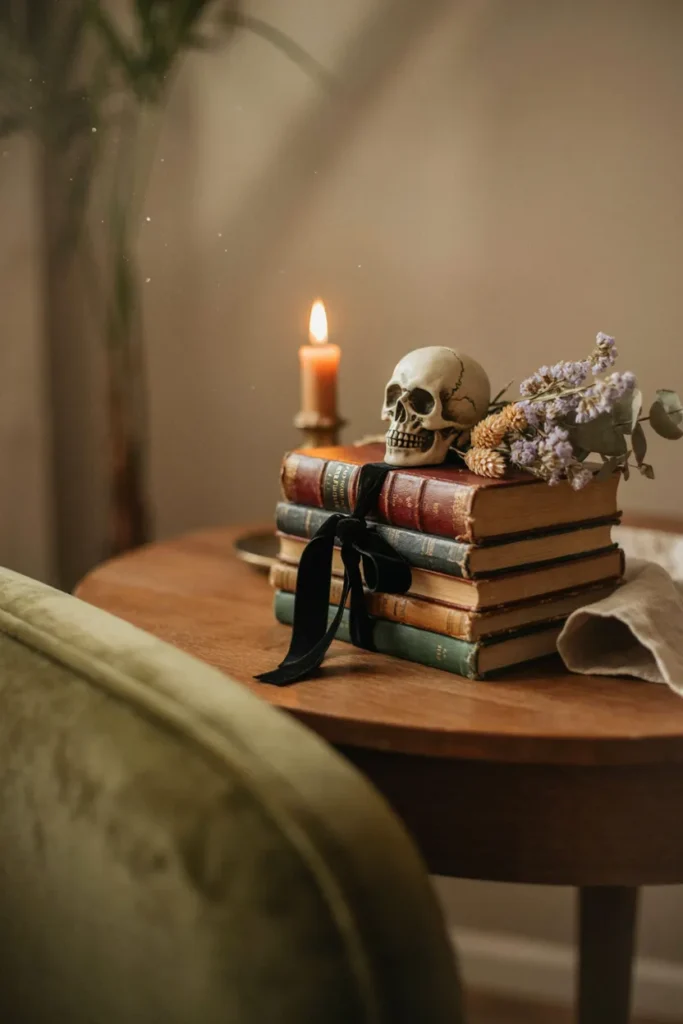 Spooky Book Stack Display