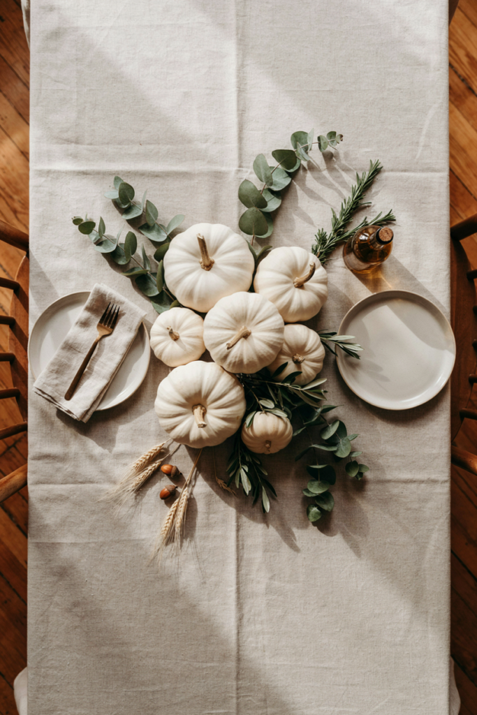 White Pumpkin and Greenery Mix