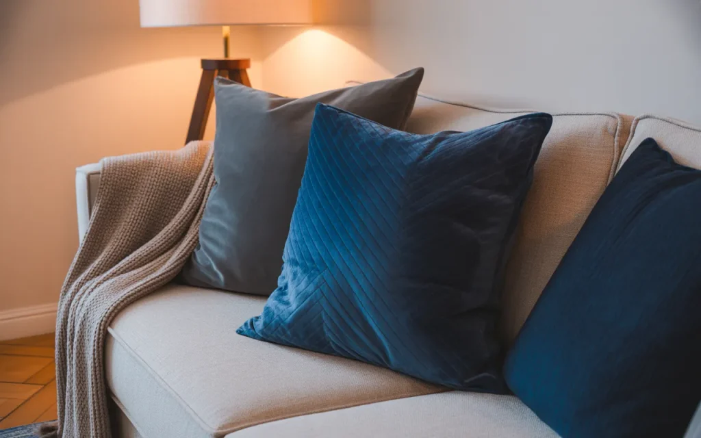 Blue Velvet Throw Pillows