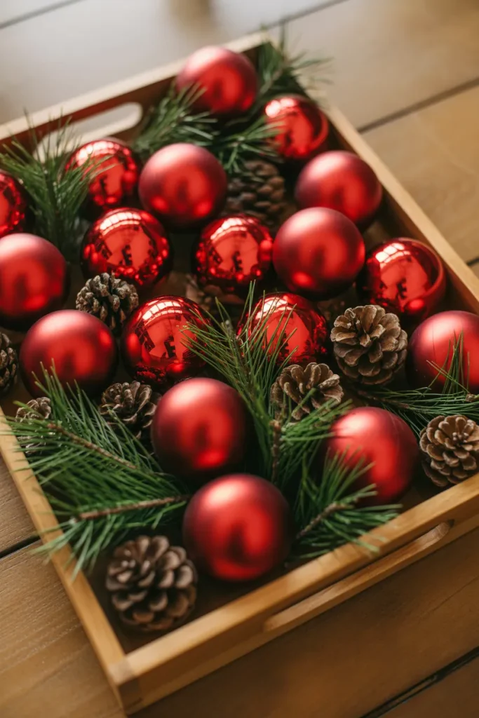 Classic Red Ornament Tray