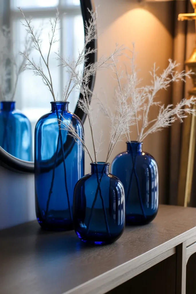 Cobalt Glass Vase Display