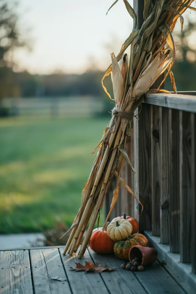 Dried Cornstalk Bundle Display
