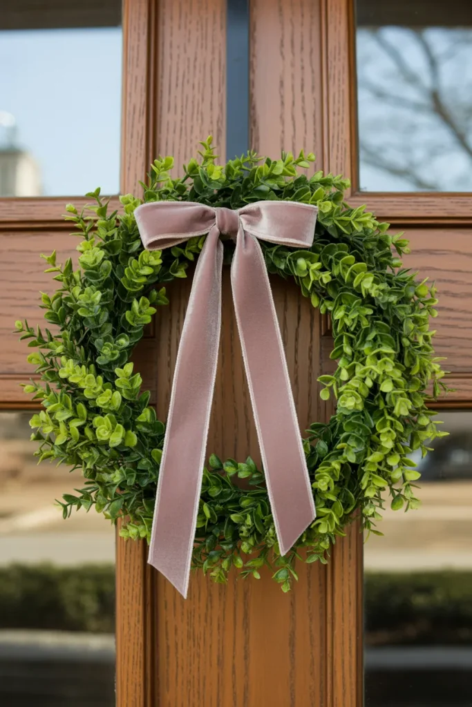 Faux Boxwood Wreath Upgrade