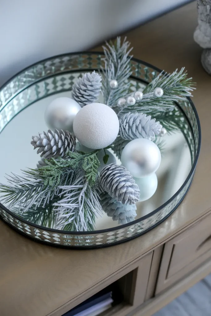 Frosted Mercury Glass Tray