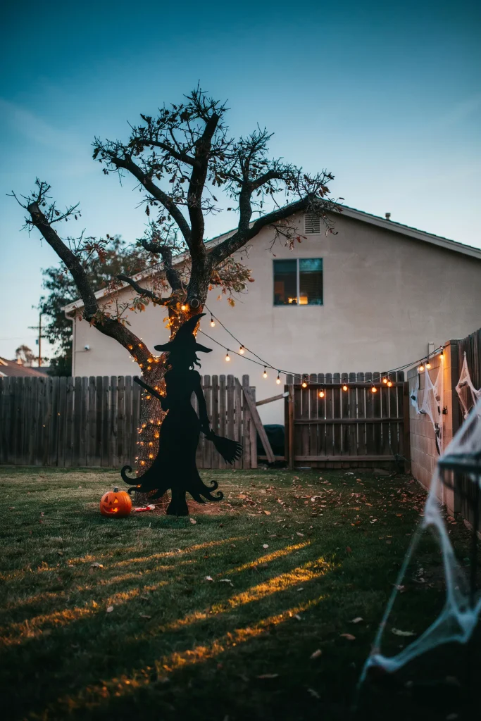 Glowing Witch Silhouette