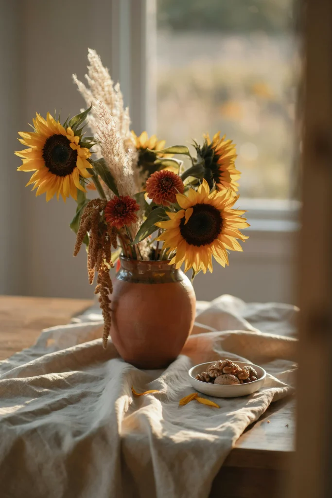 Golden Hour Sunflower Display