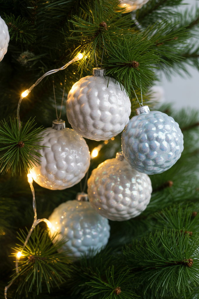 Iridescent Snowball Ornaments