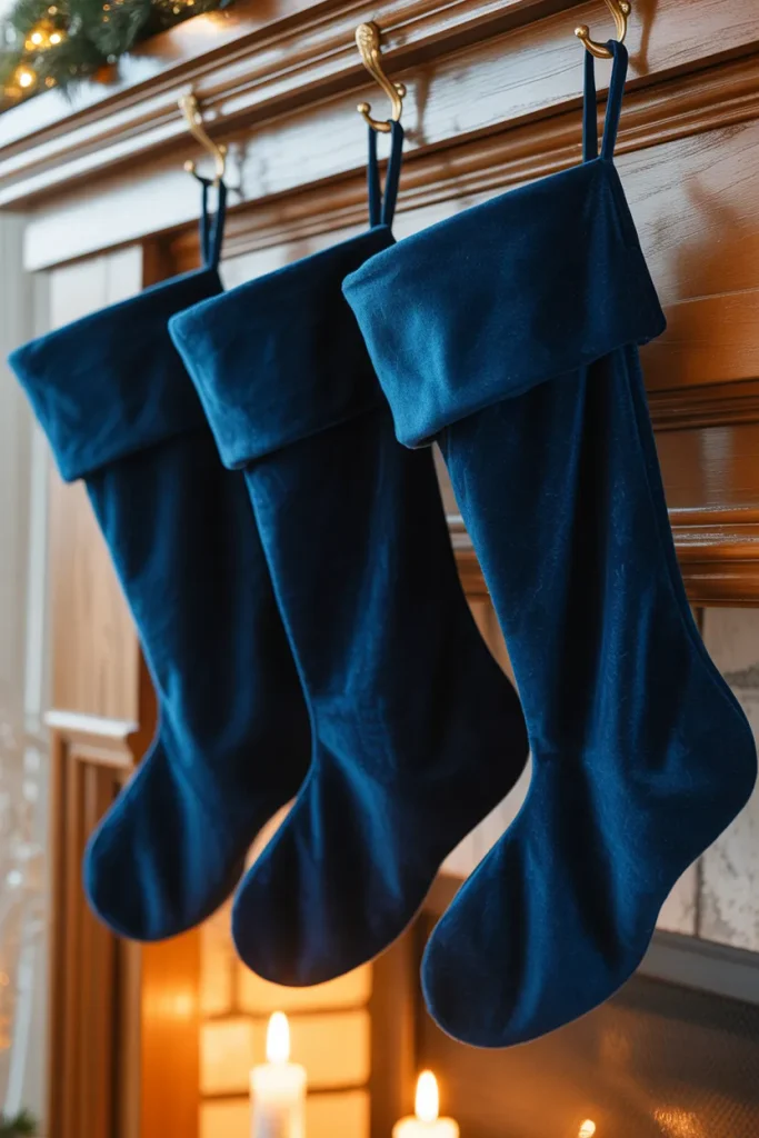 Navy Velvet Stockings