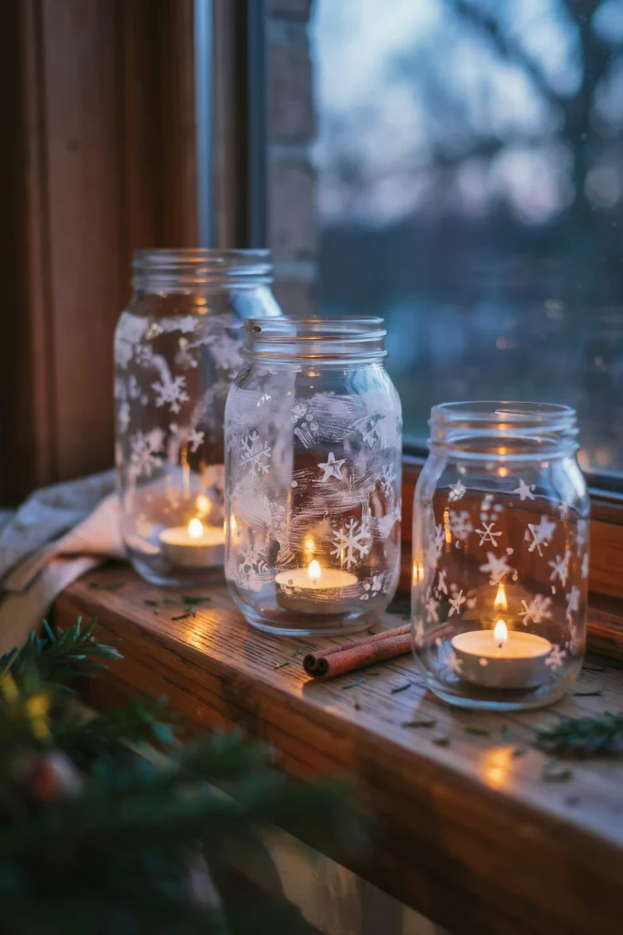 Painted Mason Jar Lanterns