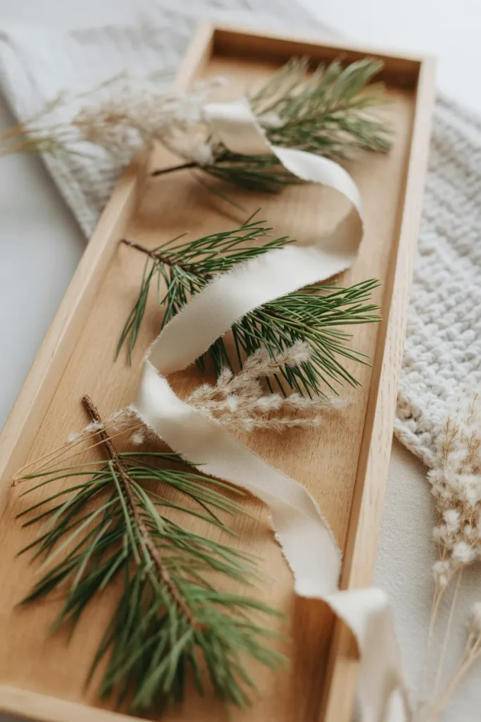 Pampas and Pine Tray
