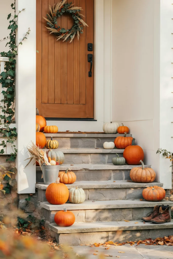 Pumpkin Stair Step Display