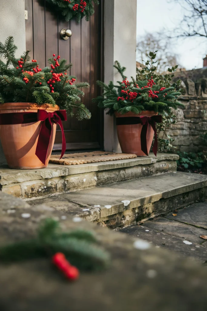Ribbon-Wrapped Planters