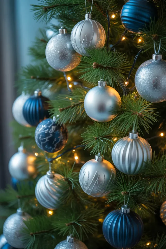 Silver and Blue Ornament Mix