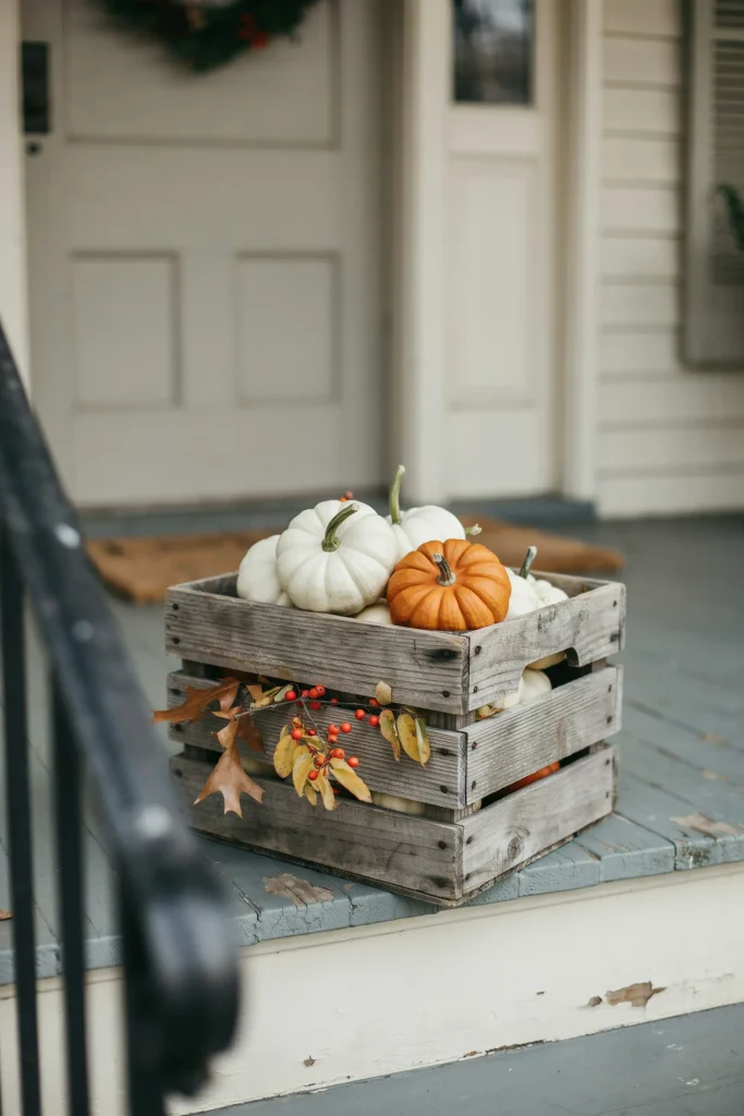 Vintage Crate Pumpkin Stack