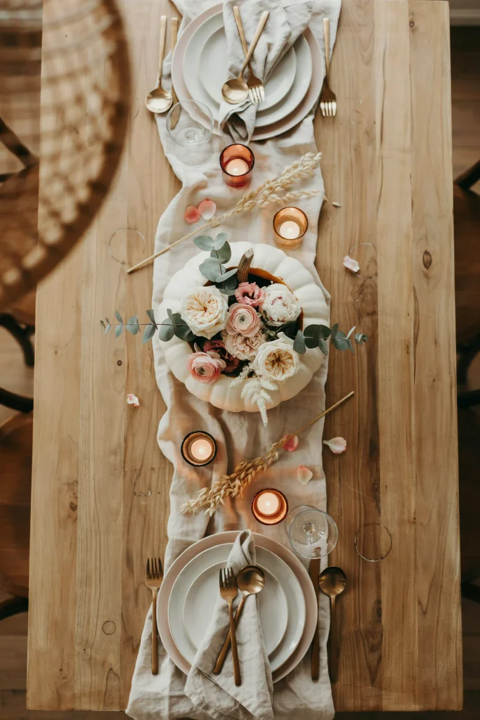 White Pumpkin Floral Nest
