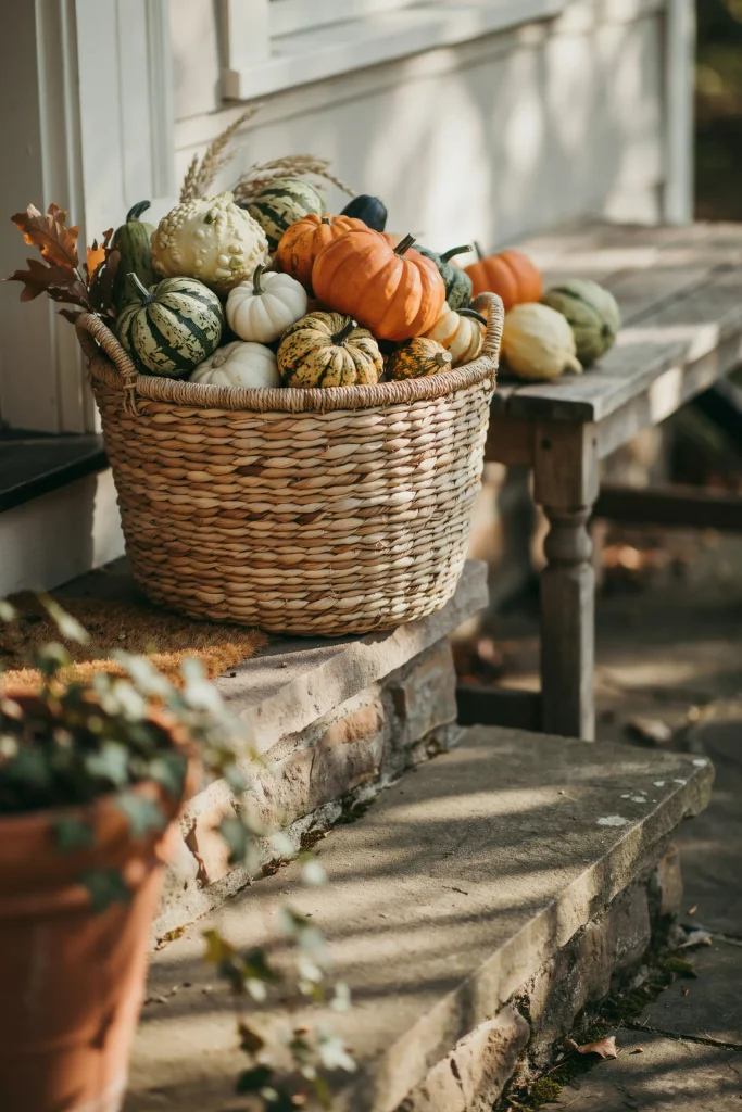  Woven Basket Gourd Display