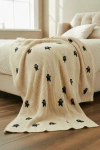 Knit Ghost Throw Blanket