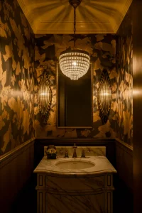  Statement Lighting With Wallpaper
