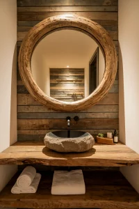 Wood-Framed Mirror