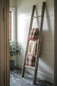 Wood Ladder Towel Rack